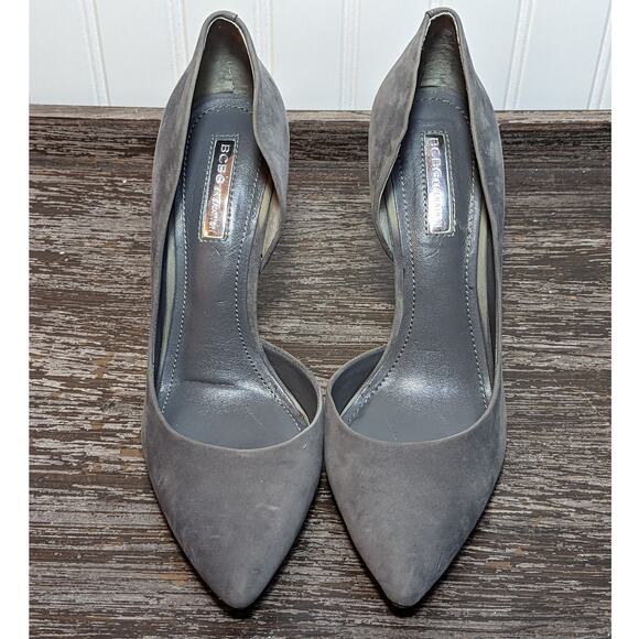 BCBGeneration Women's Gray Suede Pointed Toe Heels Size 8M - Picture 2 of 6